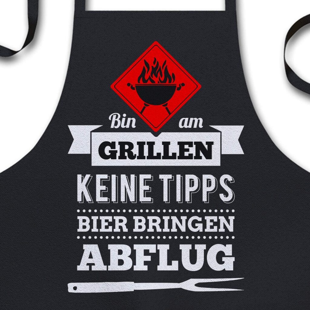 RA Grillschürze für Männer lustig - Bin am Grillen - Vatertagsgeschenk inkl. personalisierbarer Urkunde - lustige Geschenke zum Vatertag - Geschenkideen Papa & Opa