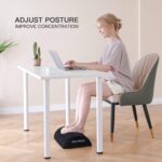 HUANUO Ergonomische Fussstütze mit 2 optionalen Bezügen, rutschfeste Fussablage für Büro, Zuhause, Reise – Bild 3