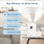LEVOIT Ultraschall Luftbefeuchter 6L, Warm/Kalt Dampf 70 m² Humidifier mit 1-12H Timer, Feuchtesensor und Fernbedienung, Dual 360° drehbare Düsen, Aroma Diffusor für Baby Schlafzimmer – Bild 3