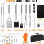 28-teiliges Edelstahl Grillset – Komplettes BBQ-Zubehör mit Koffer, Perfekt als Geschenk – Bild 3