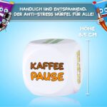 VULAVA Anti Stress Würfel - der Bunte Stresswürfel mit 6 lustigen Aktionen zum Stressabbau ist das Geschenk und Büro Spielzeug für alle Kollegen Studenten Freunde und Mitarbeiter mit schwachen Nerven – Bild 4