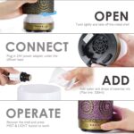 SALKING Aroma Diffuser Luftbefeuchter Humidifier, Handgefertigt Metall Diffusor für ätherische Öle, Automatisch Power-Off, 7 Farbe Licht Vintage Aromatherapie für Baby, Zuhause Büro oder Yoga – Bild 6