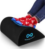 Everlasting Comfort Büro-Fussstütze für unter den Schreibtisch – komplett aus Memory-Schaumstoff – tropfenförmig gebogenes Design – rutschfeste Unterseite (schwarz)