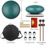 KUD Steel Tongue Drum, 12 Zoll 13 Tone C-Dur Zungentrommel Ätherische Trommel Stahl Handpan Drum Schlagzeug Instrument mit Trommelschlägeln Tragetasche für Meditation Yoga Klangheilung – Bild 2