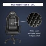 KLIM Esports Gaming Stuhl + Mit Lenden- und Nackenstütze + Verstellbar Gaming Sessel + Ergonomisch PC Stuhl + Kunstleder und Premium-Materialien + Schwarz Gamer Stuhl 2021 Version Gaming Chair – Bild 7