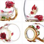evecase Enamel Butterfly Flower Glas Kaffeetassen Teetasse Geschenke für Frauen.Personalisierte Geschenke für Mama y Freundin zum Geburtstag Weihnachtsgeschenke Muttertagsgeschenk – Bild 5