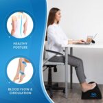 Everlasting Comfort Büro-Fussstütze für unter den Schreibtisch – komplett aus Memory-Schaumstoff – tropfenförmig gebogenes Design – rutschfeste Unterseite (schwarz) – Bild 5