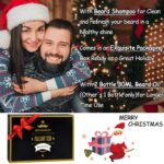 Bartpflege Set Geschenke für Männer mit Bartshampoo,Bartöl Wachstum,Bart Balsam,Bart Kamm,Bartbürste,Bartschere,Bartschablonen Geschenke zum Vatertag Valentinstag Geschenk für ihn Bartpflegeset Männer – Bild 2