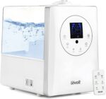 LEVOIT Ultraschall Luftbefeuchter 6L, Warm/Kalt Dampf 70 m² Humidifier mit 1-12H Timer, Feuchtesensor und Fernbedienung, Dual 360° drehbare Düsen, Aroma Diffusor für Baby Schlafzimmer