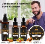 Bartpflege Set Geschenke für Männer mit Bartshampoo,Bartöl Wachstum,Bart Balsam,Bart Kamm,Bartbürste,Bartschere,Bartschablonen Geschenke zum Vatertag Valentinstag Geschenk für ihn Bartpflegeset Männer – Bild 3