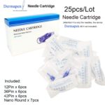 25 Stück Derma Stift A6 Nadeln Mikronadeln für Elektrische Derma Stift Ultima A6, Micro Nadel Inklusive 6PCS 12Pin + 6PCS 36Pin + 6PCS 42Pin + 7PCS Nano Round für Derma pen Ultima A6 Stift – Bild 8