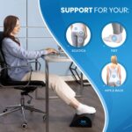 Everlasting Comfort Büro-Fussstütze für unter den Schreibtisch – komplett aus Memory-Schaumstoff – tropfenförmig gebogenes Design – rutschfeste Unterseite (schwarz) – Bild 3