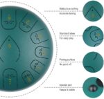 KUD Steel Tongue Drum, 12 Zoll 13 Tone C-Dur Zungentrommel Ätherische Trommel Stahl Handpan Drum Schlagzeug Instrument mit Trommelschlägeln Tragetasche für Meditation Yoga Klangheilung – Bild 3
