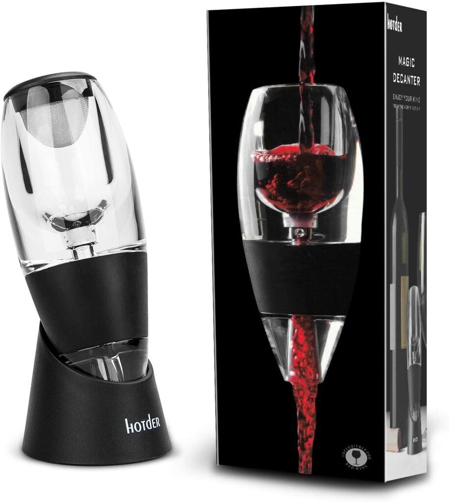 hotder Weinbelüfter Weindekanter Standfuss, Premium Wein-Dekantierer mit Venturieffekt, Wein Dekanter Dekantierer Rotwein Aerator Set Schnellest Ernüchternd Wein Belüfter (Wine Aerator)