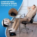 Everlasting Comfort Büro-Fussstütze für unter den Schreibtisch – komplett aus Memory-Schaumstoff – tropfenförmig gebogenes Design – rutschfeste Unterseite (schwarz) – Bild 6