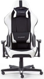 Robas Lund DX Racer 6 OH/FD32/NW Gaming Stuhl XXl für Grosse Gamer bestens geeignet, mit Wippfunktion Gamer Stuhl Höhenverstellbarer Drehstuhl PC Stuhl Ergonomischer Chefsessel, schwarz-weiss – Bild 3