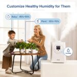 LEVOIT Ultraschall Luftbefeuchter 6L, Warm/Kalt Dampf 70 m² Humidifier mit 1-12H Timer, Feuchtesensor und Fernbedienung, Dual 360° drehbare Düsen, Aroma Diffusor für Baby Schlafzimmer – Bild 7