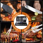 28-teiliges Edelstahl Grillset – Komplettes BBQ-Zubehör mit Koffer, Perfekt als Geschenk – Bild 6