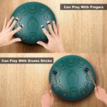 KUD Steel Tongue Drum, 12 Zoll 13 Tone C-Dur Zungentrommel Ätherische Trommel Stahl Handpan Drum Schlagzeug Instrument mit Trommelschlägeln Tragetasche für Meditation Yoga Klangheilung – Bild 5