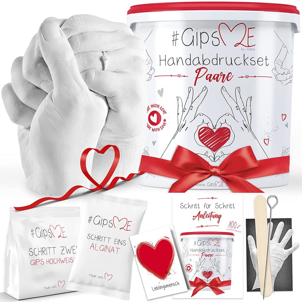 GipsME 3D Handabdruck Set für Paare - Alginat Gipsabdruckset , Weihnachtsgeschenke für Frauen