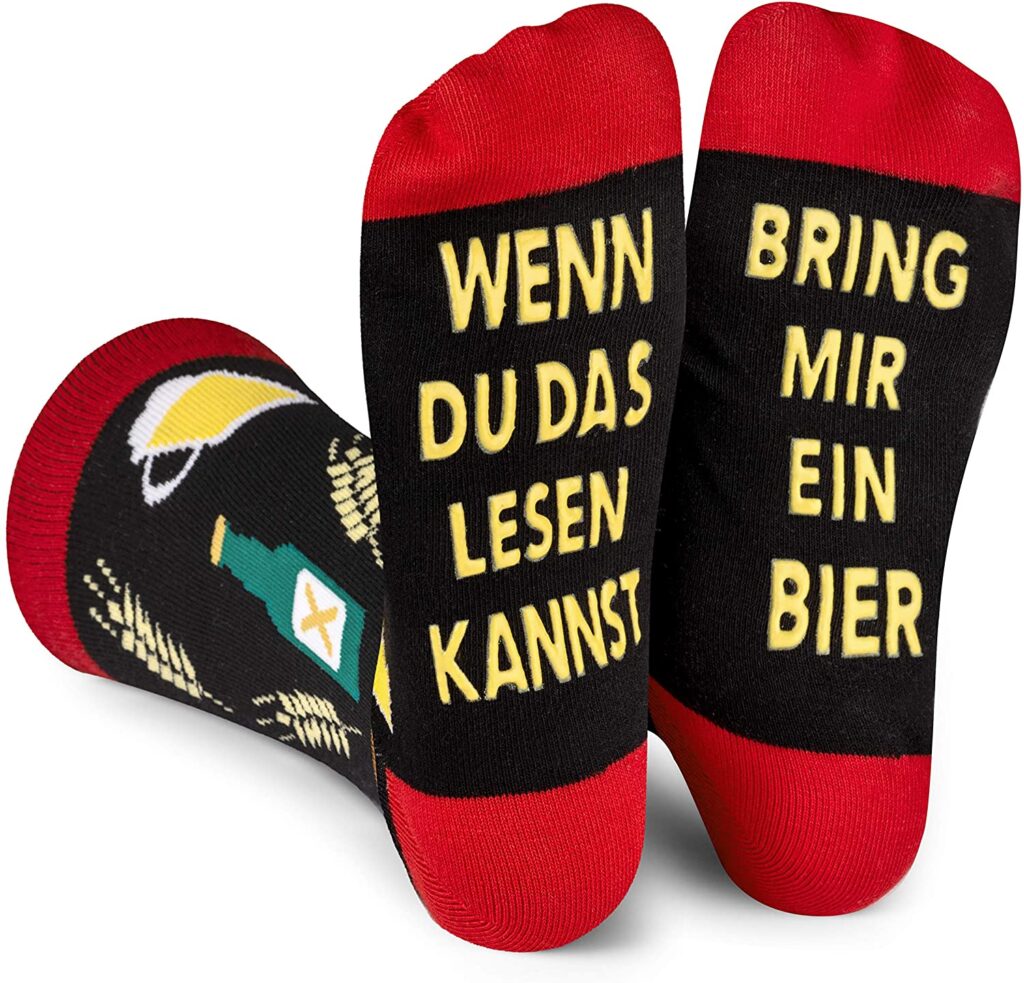 Lavley Wenn Du Das Lesen Kannst Bring Mir Lustig Socken für Frauen und Männer (Bier)