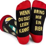 Lavley Wenn Du Das Lesen Kannst Bring Mir Lustig Socken für Frauen und Männer (Bier)