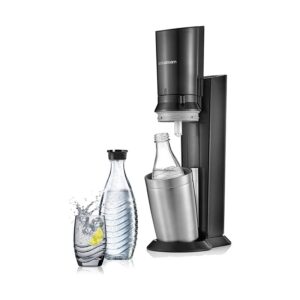 SodaStream Crystal 2.0 Wassersprudler mit CO2-Zylinder und 2x Glaskaraffen, titan