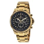 LOUIS XVI Herren-Armbanduhr Palais Royale Stahlband Gold Schwarz Karbon echte Diamanten Chronograph Analog Quarz Edelstahl 873