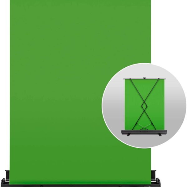 Elgato Green Screen - Ausfahrbares Chroma-Key-Panel, knitterfreies Material, ultraschneller Aufbau, für Hintergrundentfernung für Streaming, Videokonferenzen auf Instagram, TikTok, Zoom, Teams, OBS