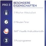 Oral-B PRO 3 3500 Elektrische Zahnbürste/Electric Toothbrush, mit 3 Putzmodi und visueller 360° Andruckkontrolle für Zahnpflege – Bild 4