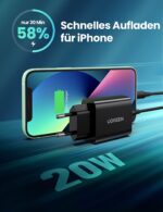 UGREEN 20W USB C Ladegerät USB C Netzteil PD 3.0 USB C Power Adapter Ladestecker kompatibel mit iPhone 13, 13 Pro, 13 Pro Max, 13 Mini, 12, 11, SE 2020, X, iPad Pro 2020, Galaxy S21, S20 usw – Bild 3