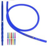 DILAW® Tornado Shisha Set Hookah Aluminium Alu 67cm + LED Licht, Wasserpfeife Kaminkopf Komplettset Molassefänger Closed Chamber 3 Anschlüssen Silikonschlauch Mundstück Tabakkopf – Bild 2