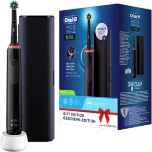 Oral-B PRO Elektrische Zahnbürste/Electric Toothbrush, mit 3 Putzmodi und visueller 360° Andruckkontrolle für Zahnpflege, Reiseetui, Geschenk für Sie/Ihn