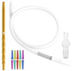 DILAW® Azur Shisha Edelstahl Hookah Medium oder Big Size + Glas Kohleteller, Wasserpfeife Kaminkopf Komplettset Molassefänger mit 3 Anschlüssen Kopfadapter Silikonschlauch Alumundstück Tabakkopf – Bild 5
