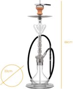 DILAW® TRIPHAN Shisha Edelstahl, Small + Medium + Big size + LED Licht, Wasserpfeife Kaminkopf Komplettset Molassefänger Base Closed Chamber 4 Anschlüssen Silikonschlauch Alumundstück Tabakkopf – Bild 7