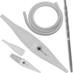 DILAW Shisha Ice Bazooka + Alu Mundstück + Silikonschlauch Set Kombinierbar mit Allen Handelsüblichen Schläuchen Weiss