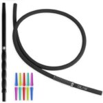 DILAW® Saphir Shisha Edelstahl V2A Hookah, Wasserpfeife Kaminkopf Komplettset Molassefänger mit 4 Anschlüssen Kopfadapter Silikonschlauch Alumundstück Tabakkopf – Bild 6