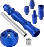 DILAW® Tornado Shisha Set Hookah Aluminium Alu 67cm + LED Licht, Wasserpfeife Kaminkopf Komplettset Molassefänger Closed Chamber 3 Anschlüssen Silikonschlauch Mundstück Tabakkopf – Bild 7