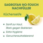 Sagrotan No-Touch Nachfüller Küchenseife Citrus – Für den automatischen Seifenspender – 5 x 250 ml Handseife im praktischen Vorteilspack – Bild 3