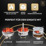 Shisha Kohle, 100% Organic Bio Naturkohle, ohne chemische Zusätze, und Für BBQ, mit Zubehör wie HMD Smokebox & Kaminaufsatz Shishakohle Coal – Bild 3