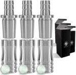 DILAW® Shisha V2A Edelstahl Adapter Schlauchadapter 18/8 Schliff Set 2-teilig Universal Hookah Wasserpfeife | 3er Pack | Silber Edelstahl |