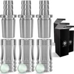 DILAW® Shisha V2A Edelstahl Adapter Schlauchadapter 18/8 Schliff Set 2-teilig Universal Hookah Wasserpfeife | 3er Pack | Silber Edelstahl |