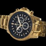 LOUIS XVI Herren-Armbanduhr Palais Royale Stahlband Gold Schwarz Karbon echte Diamanten Chronograph Analog Quarz Edelstahl 873 – Bild 4