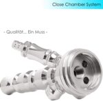 DILAW® TRIPHAN Shisha Edelstahl, Small + Medium + Big size + LED Licht, Wasserpfeife Kaminkopf Komplettset Molassefänger Base Closed Chamber 4 Anschlüssen Silikonschlauch Alumundstück Tabakkopf – Bild 4