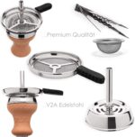 DILAW® Tornado Shisha Set Hookah Aluminium Alu 67cm + LED Licht, Wasserpfeife Kaminkopf Komplettset Molassefänger Closed Chamber 3 Anschlüssen Silikonschlauch Mundstück Tabakkopf – Bild 3