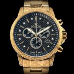 LOUIS XVI Herren-Armbanduhr Palais Royale Stahlband Gold Schwarz Karbon echte Diamanten Chronograph Analog Quarz Edelstahl 873 – Bild 3
