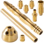 DILAW® Azur Shisha Edelstahl Hookah Medium oder Big Size + Glas Kohleteller, Wasserpfeife Kaminkopf Komplettset Molassefänger mit 3 Anschlüssen Kopfadapter Silikonschlauch Alumundstück Tabakkopf – Bild 2