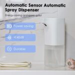Auxmir Automatischer Desinfektionsspender 350ml Automatik Sprühspender mit Sensor Alkoholsprühgerät Infrarot Desinfektion, Elektrisch Berührungslos Alkoholspray für Küchen Bad Schule Hotel Büro – Bild 4
