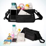 Kinderwagen Organizer Universal mit Isolierten Getränkehalter/Becherhalter, Momcozy Buggy Kinderwagentasche Baby Zubehör mit Reissverschlusstasche, Schultergurt und Stauraum für Windeln&Handys – Bild 2