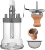 DILAW® Shot Shisha Aluminium Edelstahl 22cm Hookah to Go + LED Licht, Wasserpfeife, Kaminkopf, Komplettset, Tauchrohr mit Diffusor, Kopfadapter Silikonschlauch Alumundstück Tabakkopf – Bild 6